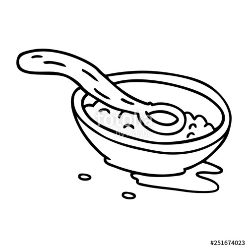 500x500 Line Drawing Doodle Of A Cereal Bowl Stock Image And Royalty Free