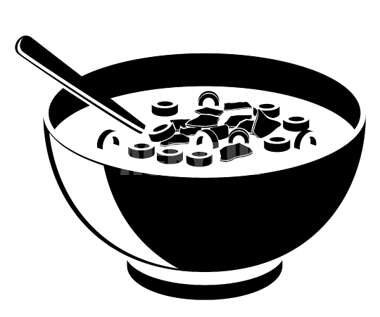 540x451 Bowl Of Cereal In Black Vector Icon