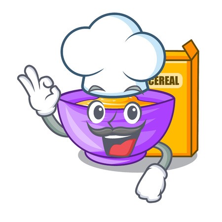 Chef Cereal Box In The Character Fridge Vector Illustration 450x450 Chef Cereal Box In The Character Fridge Vector Illustration