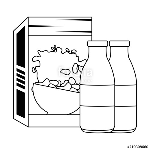 Cereal Box With Milk Bottles Vector Illustration Design Stock 500x500 Cereal Box With Milk Bottles Vector Illustration Design Stock