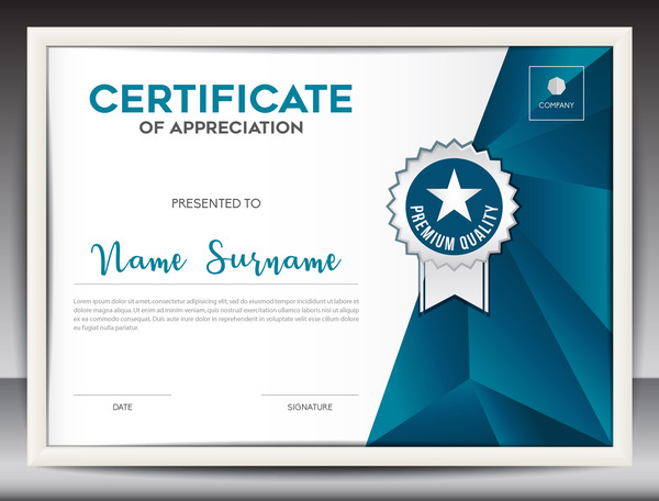 Certificate Template With Polygon Background Vector Free Download 600x456 Certificate Template With Polygon Background Vector Free Download