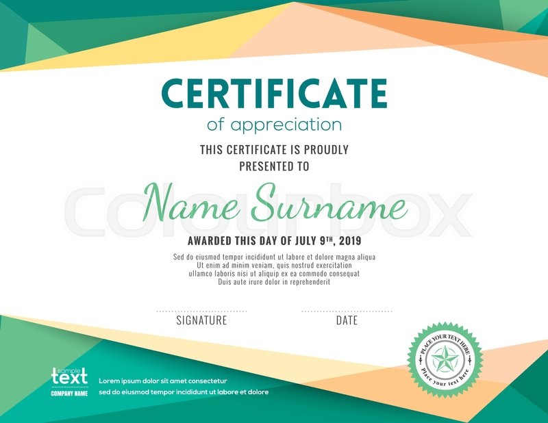 Modern Certificate With Green Stock Vector Colourbox 800x618 Modern Certificate With Green Stock Vector Colourbox