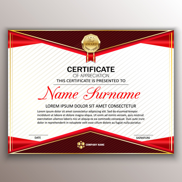 Red Styles Certificate Template Vector Free Download 600x600 Red Styles Certificate Template Vector Free Download