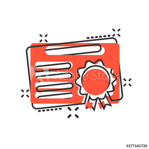 Certificate Icon In Comic Style License Badge Vector Cartoon 500x500 Certificate Icon In Comic Style License Badge Vector Cartoon