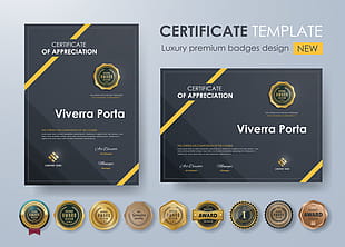Certificate Template With Luxury Premium Badges Design Vector 310x222 Certificate Template With Luxury Premium Badges Design Vector