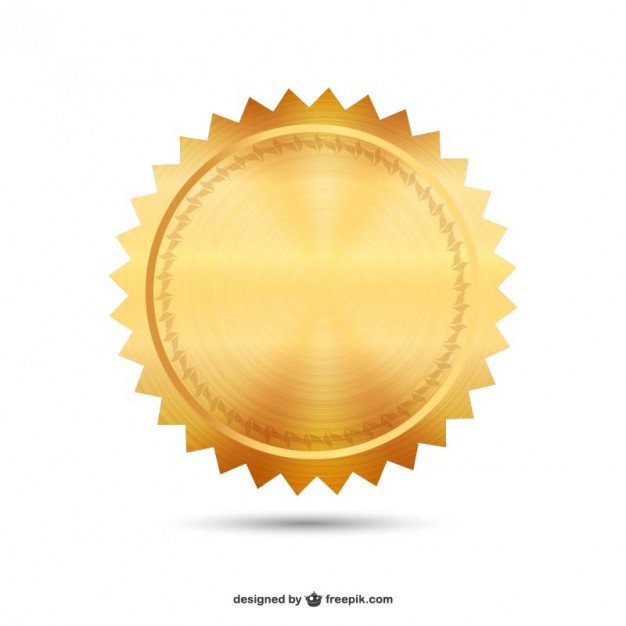 Gold Metal Badge Vector Free Download 626x626 Gold Metal Badge Vector Free Download