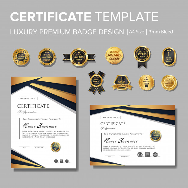 Professional Luxury Certificate With Badge Vector Premium Download 626x626 Professional Luxury Certificate With Badge Vector Premium Download