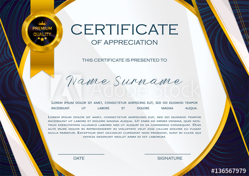 Qualification Certificate Of Appreciation, Design Elegant Luxury 500x354 Qualification Certificate Of Appreciation, Design Elegant Luxury