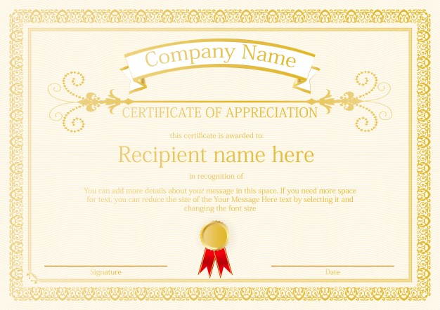 626x442 Certificate Border Template Vector Free Download