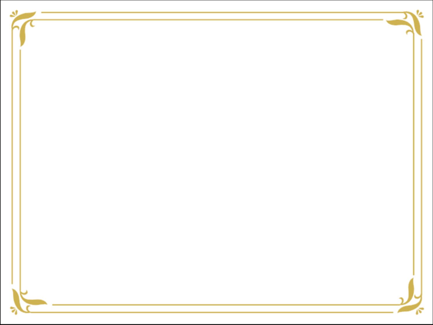 Download Simple Gold Certificate Border Ppt Template 1500x1125 Download Simple Gold Certificate Border Ppt Template