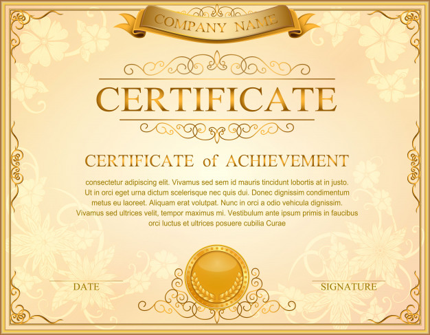 Certificate Frame Vector Floral Design Vector Premium Download 626x487 Certificate Frame Vector Floral Design Vector Premium Download
