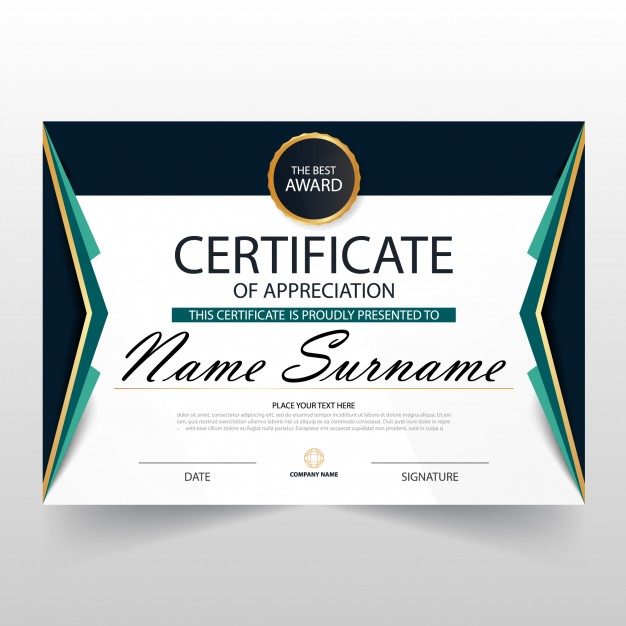 Certificate Of Appreciation Template Vector Free Download 626x626 Certificate Of Appreciation Template Vector Free Download