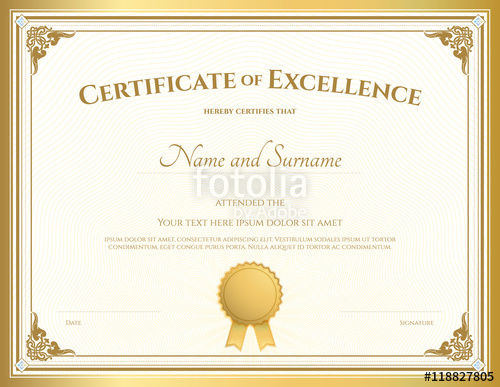 Certificate Of Appreciation Template With Vintage Gold Border 500x387 Certificate Of Appreciation Template With Vintage Gold Border
