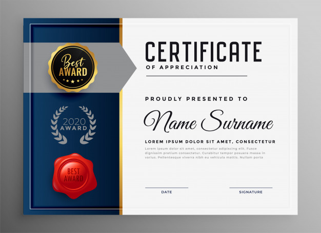 Certificate Of Appreciation Vector at Vectorified.com | Collection of ...