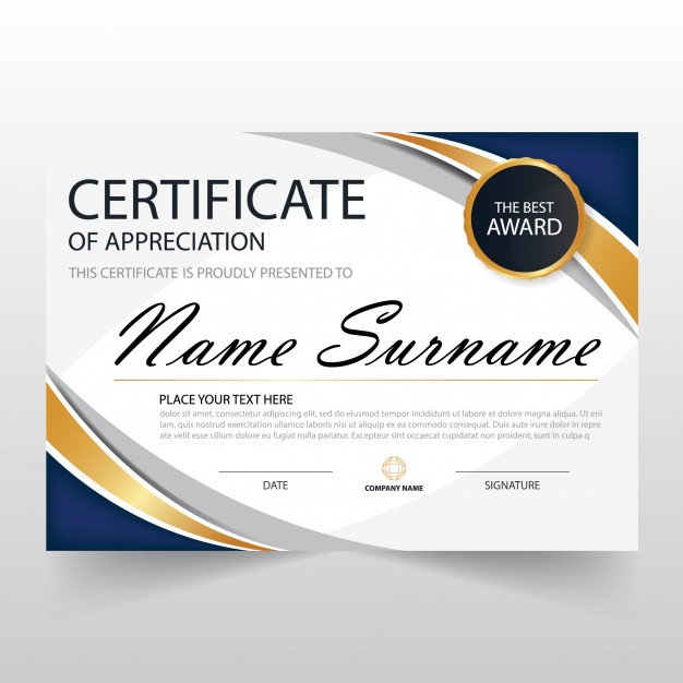 Certificate Of Appreciation Vector at Vectorified.com | Collection of ...