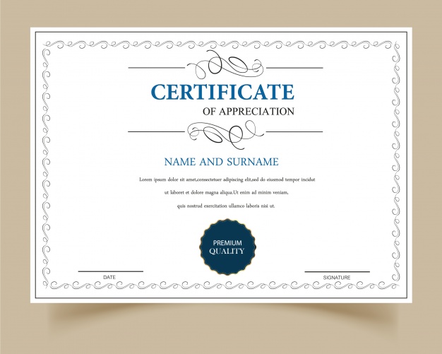 Certificate Of Appreciation Vector at Vectorified.com | Collection of ...