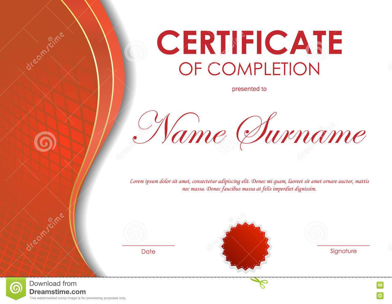 Certificate Of Completion Template Vector 1300x1009 Certificate Of Completion Template Vector