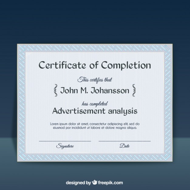 Certificate Of Completion Template Vector Free Download 626x626 Certificate Of Completion Template Vector Free Download