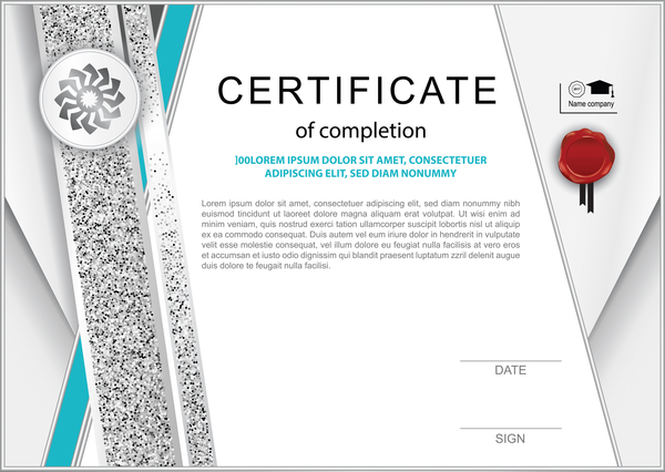 Certificate Of Completion Template Vector Material Free Download 600x426 Certificate Of Completion Template Vector Material Free Download