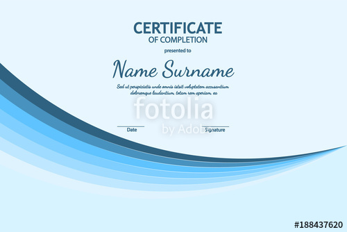 Certificate Of Completion Template With Blue Futuristic Light Wavy 500x334 Certificate Of Completion Template With Blue Futuristic Light Wavy
