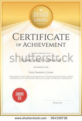 Certificate Template In Portrait And Vector Format For Achievement 318x470 Certificate Template In Portrait And Vector Format For Achievement