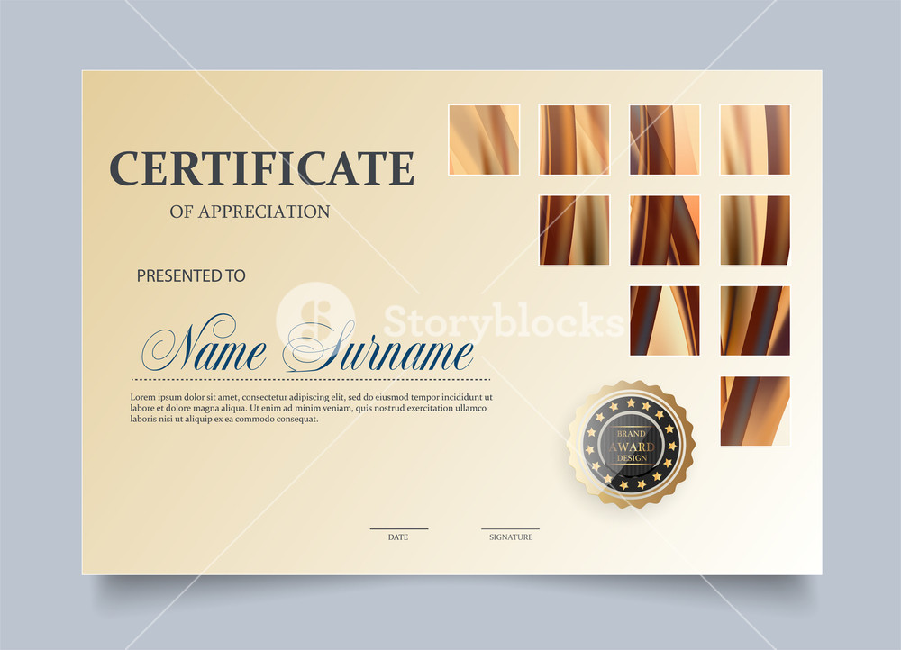 Certificate Template In Vector For Achievement Graduation 1000x722 Certificate Template In Vector For Achievement Graduation