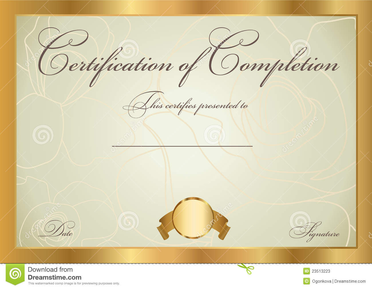 Certificate Of Completion Vector at Vectorified.com | Collection of ...