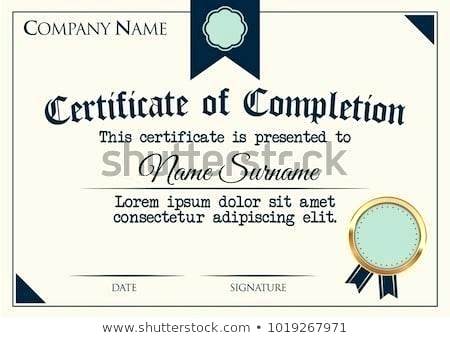 Certificate Completion Template Stock Vector Royalty Free 450x338 Certificate Completion Template Stock Vector Royalty Free