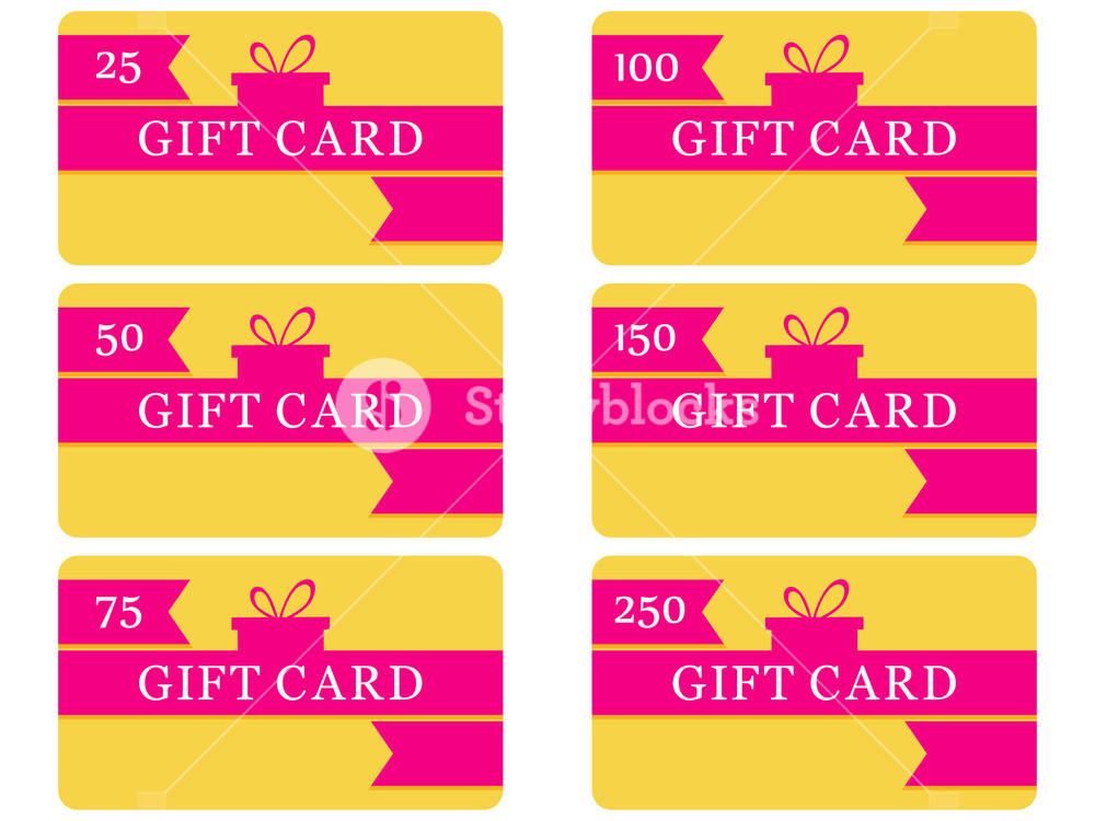 1000x750 Gift Card With Gift Box And Ribbon Shopping Certificate Isolated
