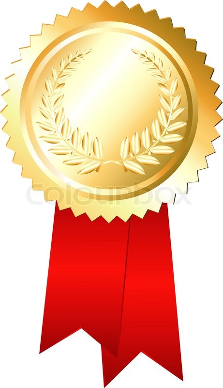461x800 Gold Label With Ribbons, Isolated On Stock Vector Colourbox