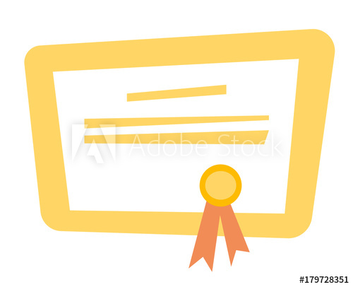 500x406 Certificate Or Diploma Of Completion With Seal And Ribbon Vector