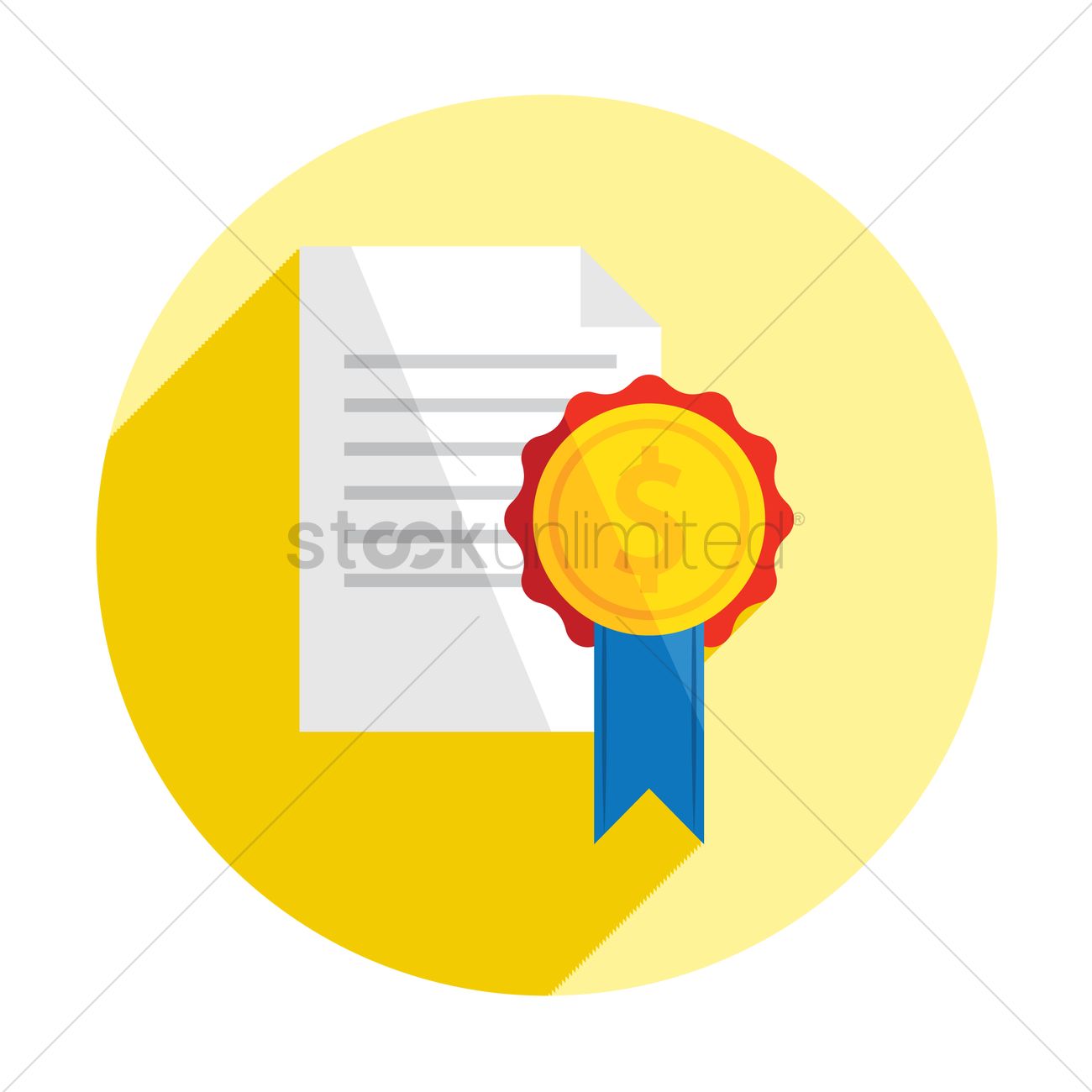 1300x1300 Certificate With Finance Award Ribbon Vector Image