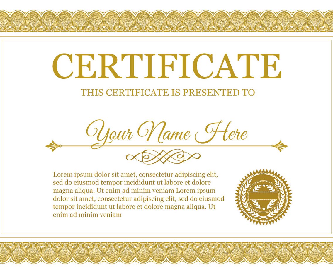 Certificate Template Vector at Vectorified.com | Collection of ...