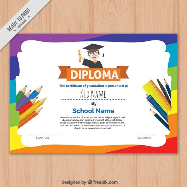 Colorful Children's Diploma Template Dizajn 626x626 Colorful Children's Diploma Template Dizajn