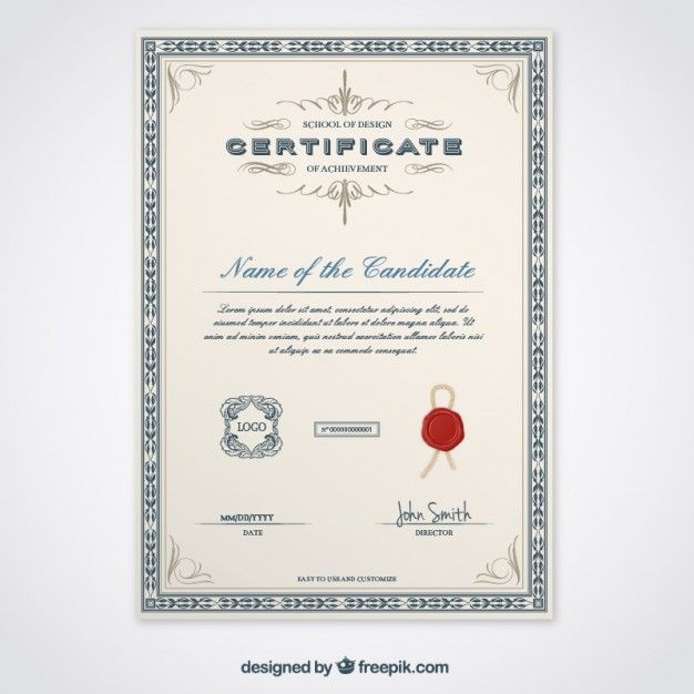 Elegant Certificate Template Vector Free Download Certificates 626x626 Elegant Certificate Template Vector Free Download Certificates