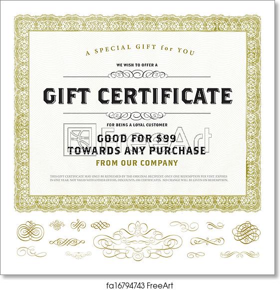 Free Art Print Of Vector Vintage Gift Certificate Template 561x581 Free Art Print Of Vector Vintage Gift Certificate Template