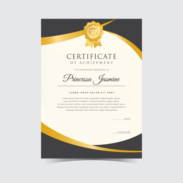 Golden Certificate Template Vector Free Download 626x626 Golden Certificate Template Vector Free Download