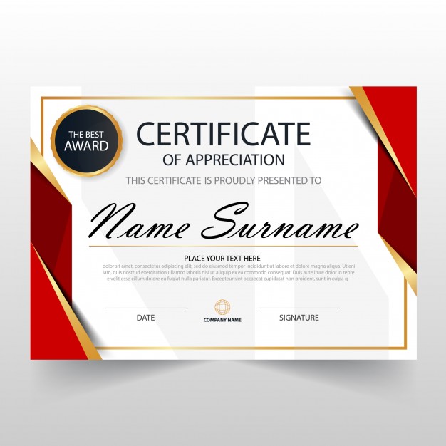 Red Horizontal Certificate Template Vector Free Download 626x626 Red Horizontal Certificate Template Vector Free Download