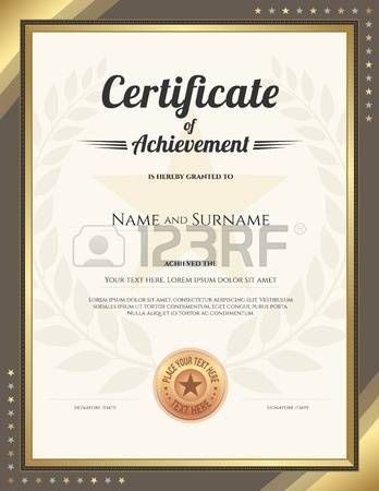 Stock Vector Certificate Template Certificate Of Achievement 348x450 Stock Vector Certificate Template Certificate Of Achievement