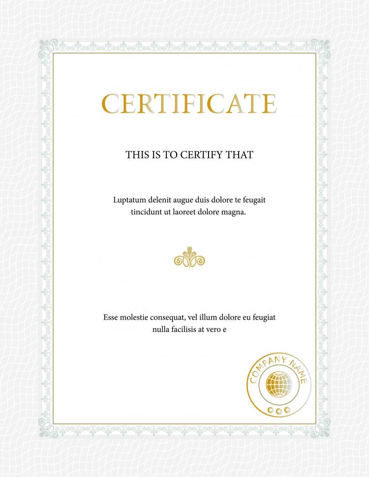 Beautiful Certificate Template 750x970 Beautiful Certificate Template