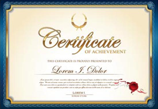 550x379 Certificate Of Achievement Vector Models
