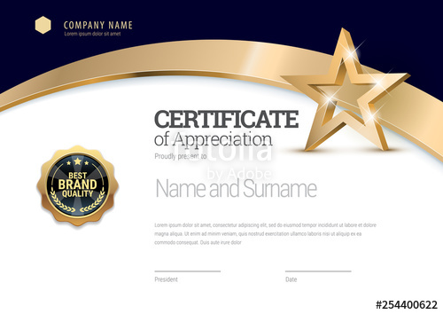 500x354 Certificate Template Diploma Of Modern Design Or Gift Certificate