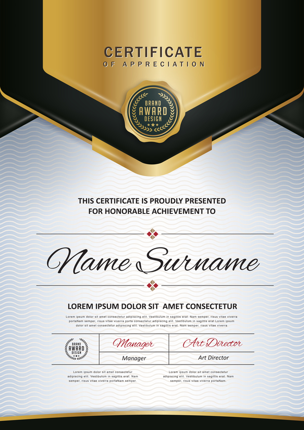 600x848 Certificate With Diploma Template Luxury Vector Material Free
