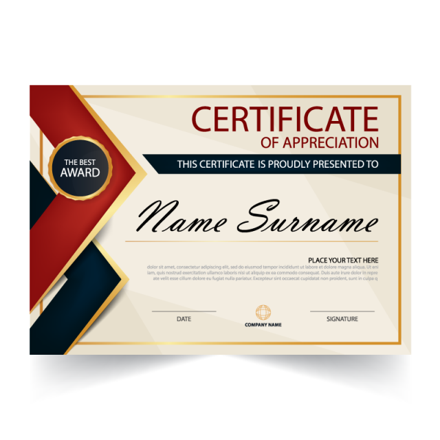 640x640 Elegance Horizontal Certificate With Vector Illustration Self