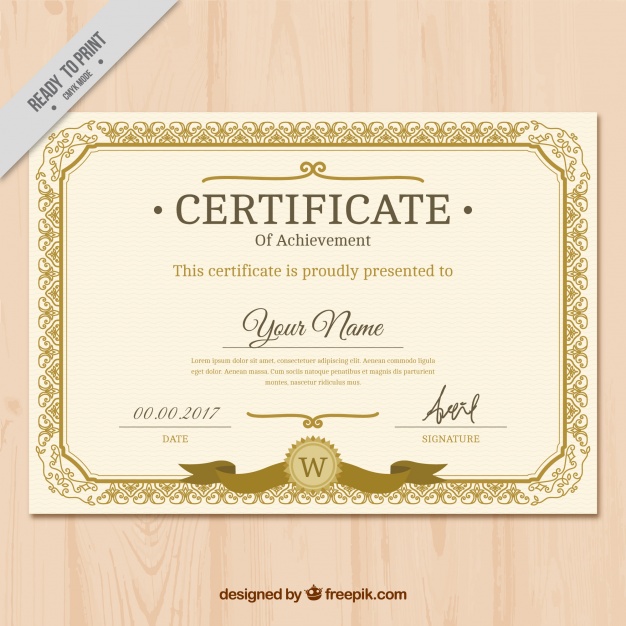 626x626 Vintage Golden Classic Certificate Vector Free Download