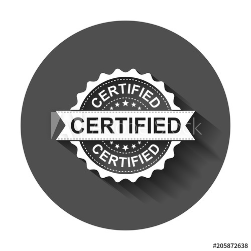 500x500 Certified Grunge Rubber St Vector Illustration With Long