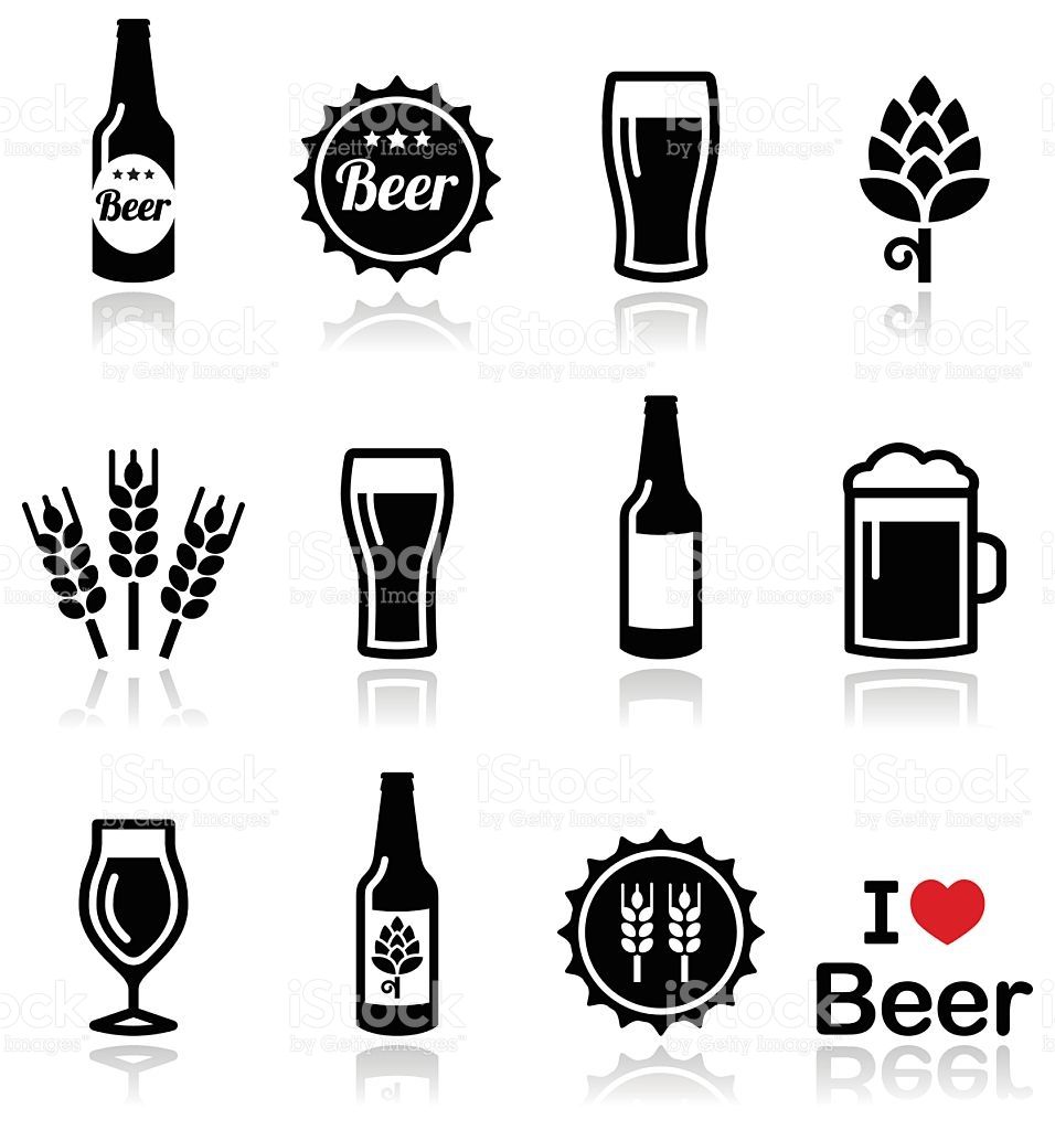 956x1024 Drinking Beer, Pub Icons Set Isolated On White Beer Vaso De