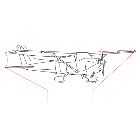 450x450 Cessna Skyhawk Illusion Lamp Plan Vector For Cnc