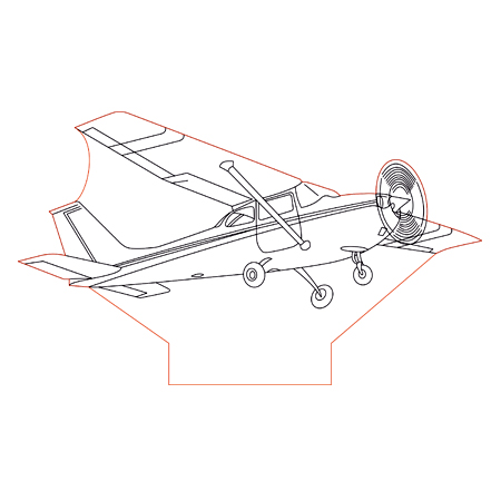 450x450 Cessna Airplane Illusion Lamp Plan Vector For Cnc