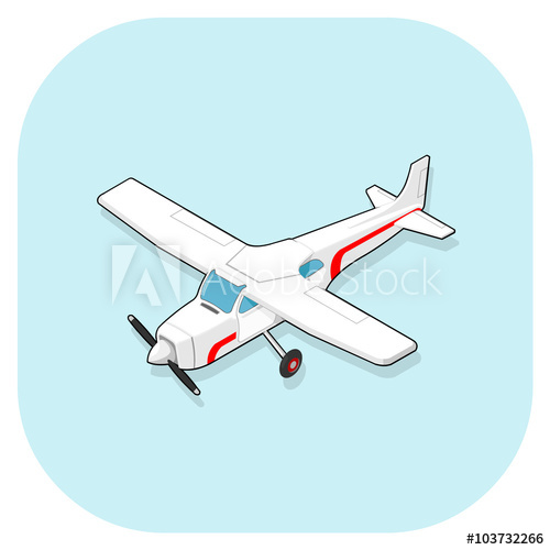 500x500 Vector Illustration Of An Isometric Light Aircraft Plane
